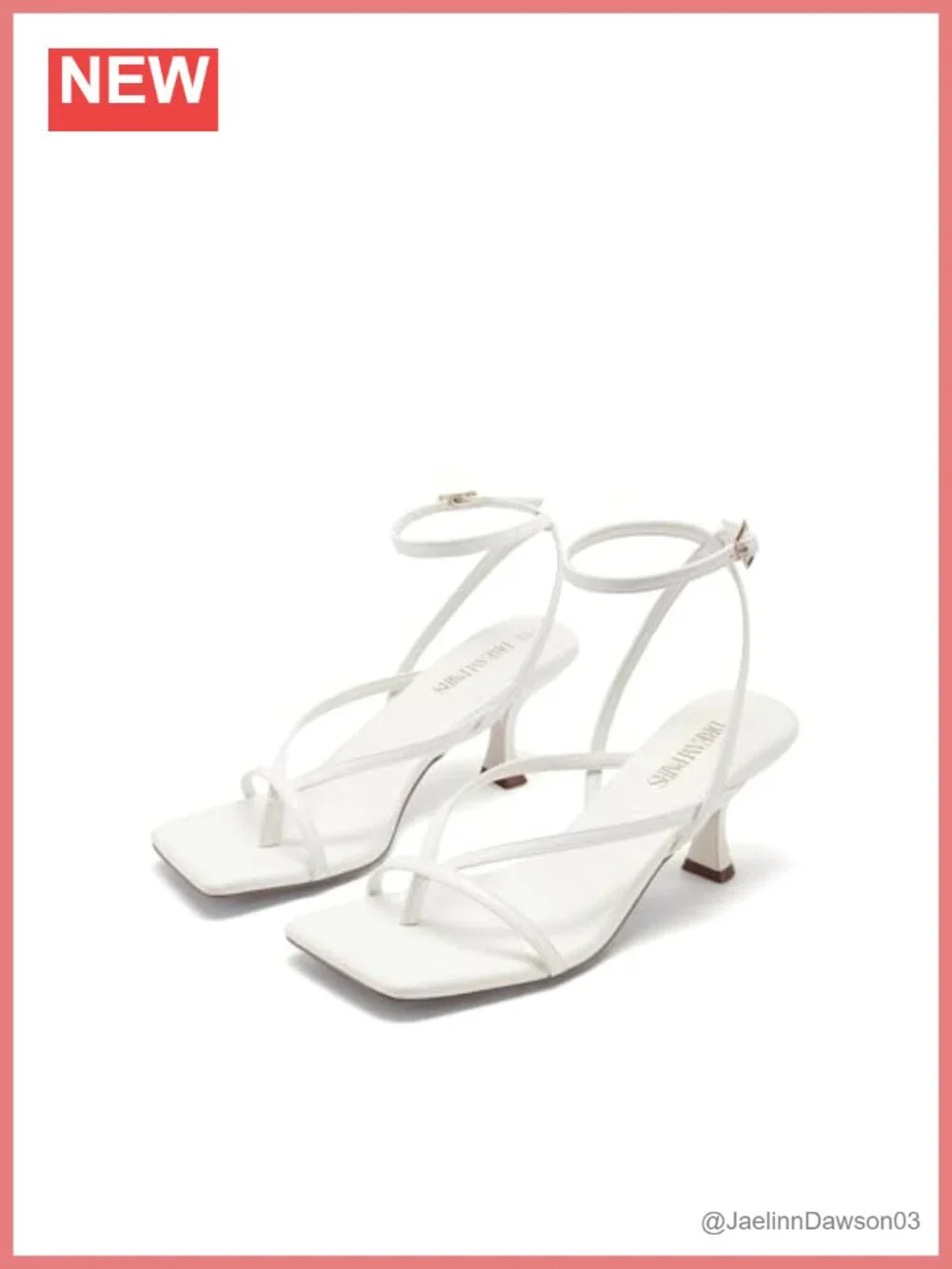 Strappy Square Open Toe Kitten Heel Sandals with Ankle Strap